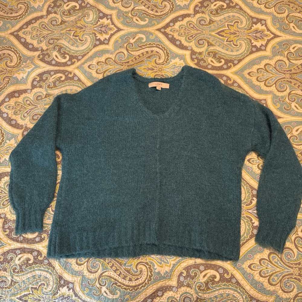 LOFT Teal Wool Blend Sweater Size S